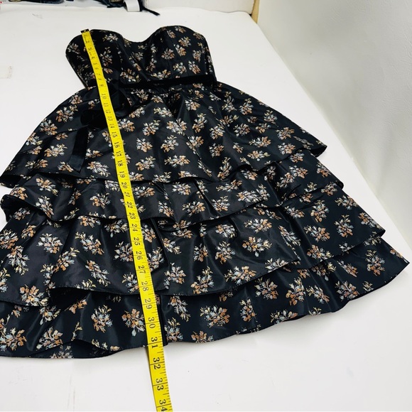 REBECCA TAYLOR Floral Black Strapless Dress SIZE 4 nwt - Picture 6 of 11